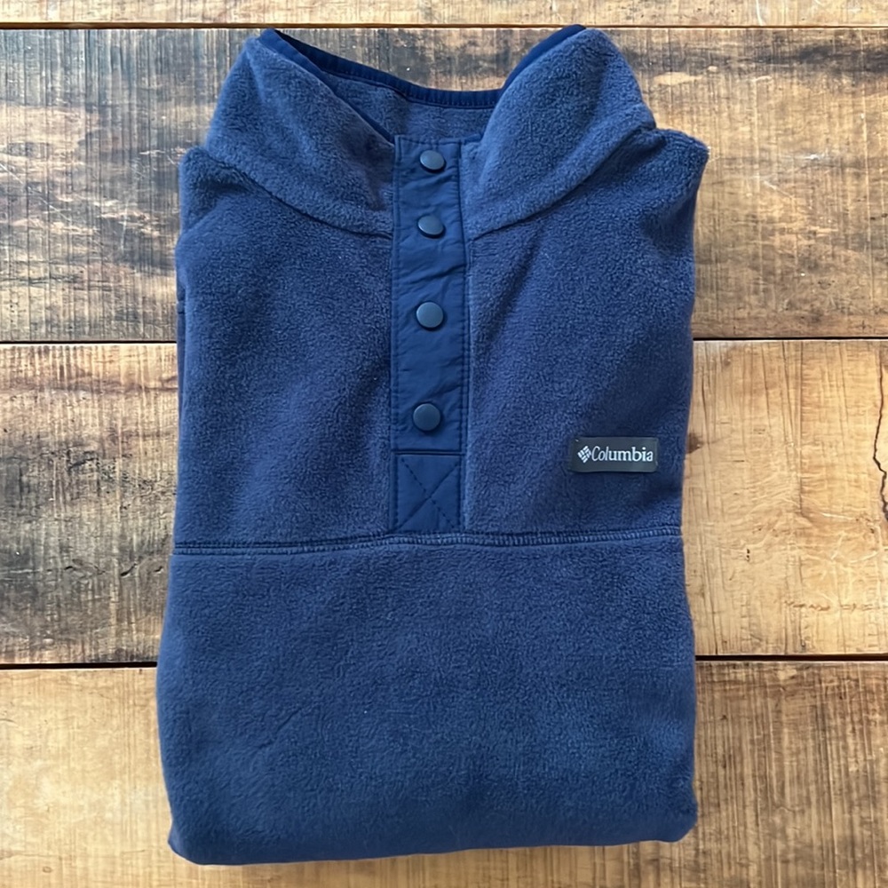 Columbia 1/4 Snap Fleece Pullover - Navy, Size Small